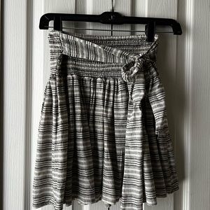 MinkPink Striped Gray and White Short Skirt